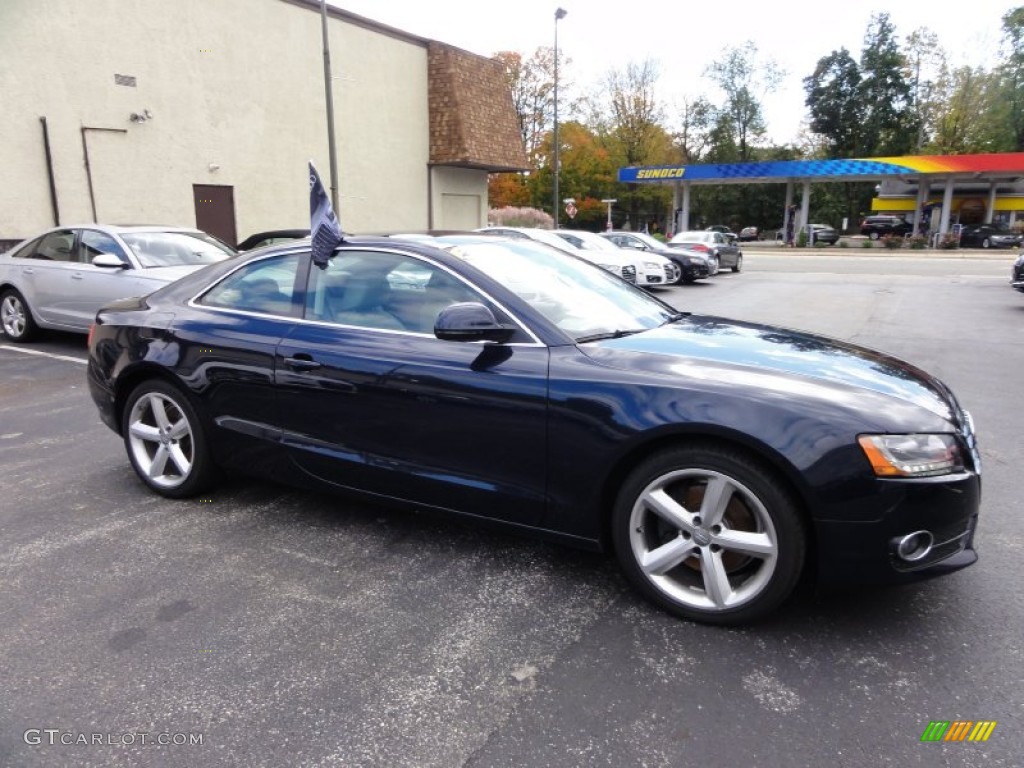 2009 A5 3.2 quattro Coupe - Deep Sea Blue Pearl / Pale Grey photo #6