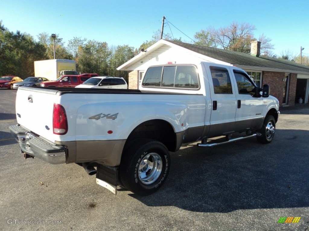 2002 F350 Super Duty Lariat Crew Cab 4x4 Dually - Oxford White / Medium Parchment photo #3