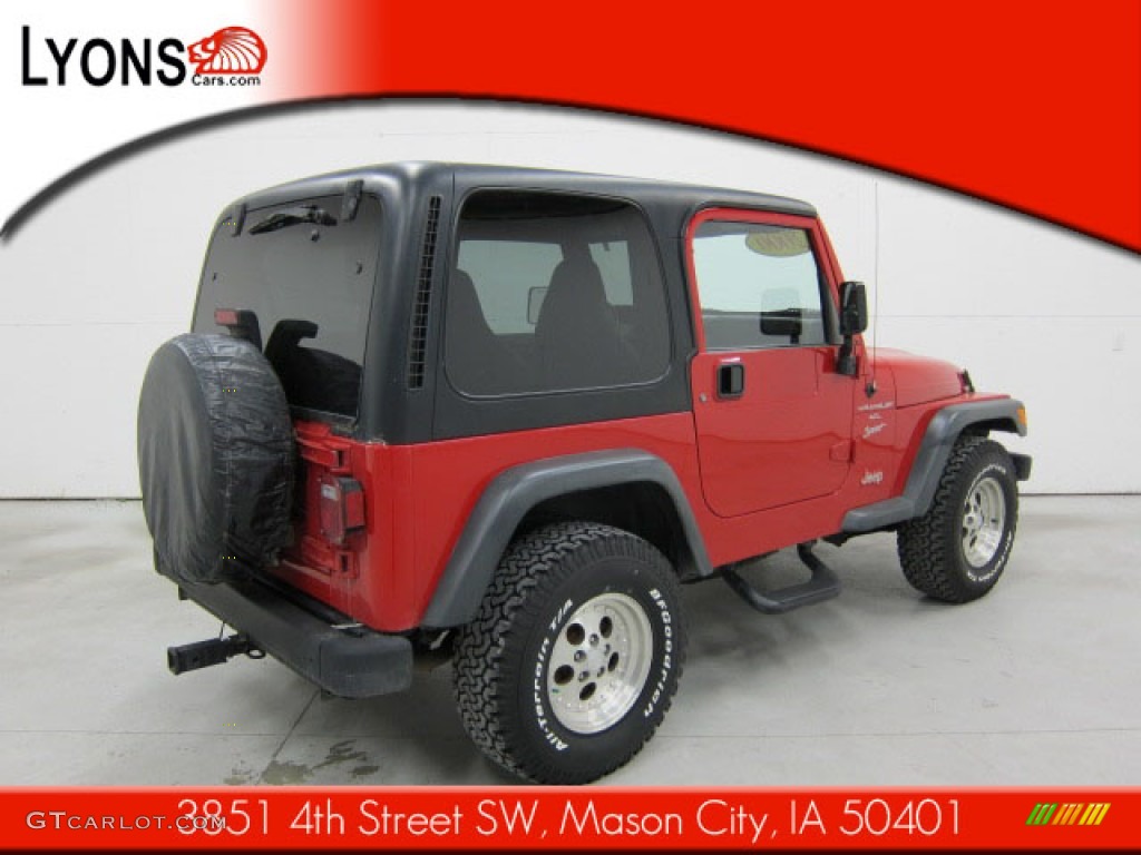 2000 Wrangler Sport 4x4 - Flame Red / Agate photo #10