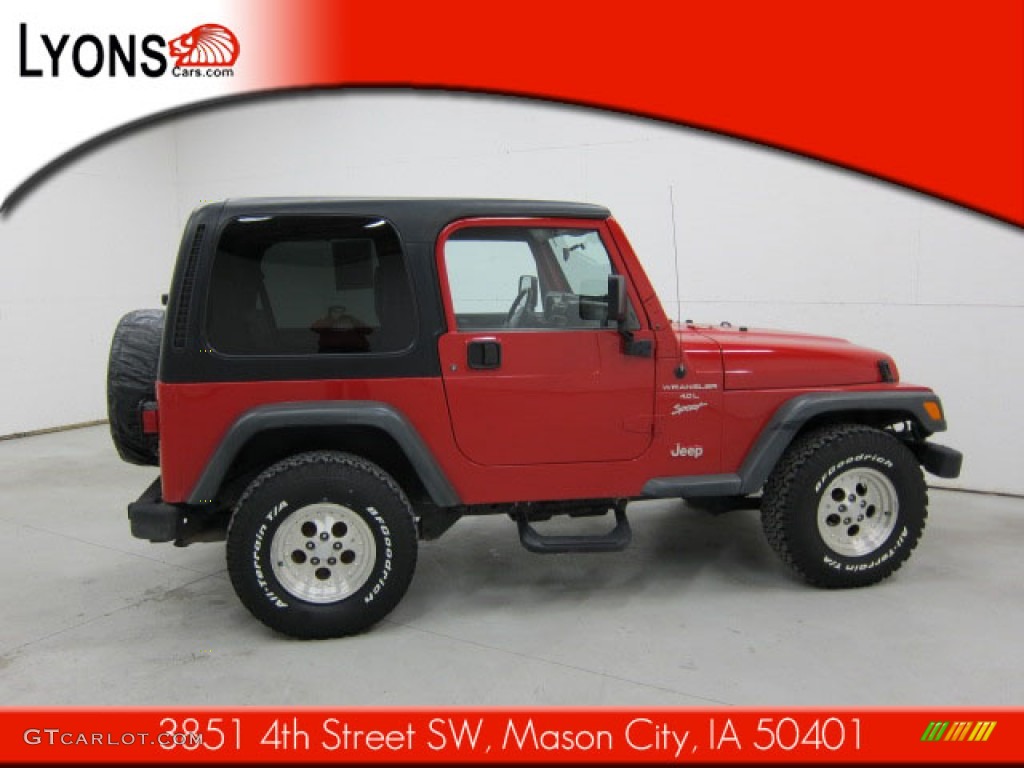 2000 Wrangler Sport 4x4 - Flame Red / Agate photo #11