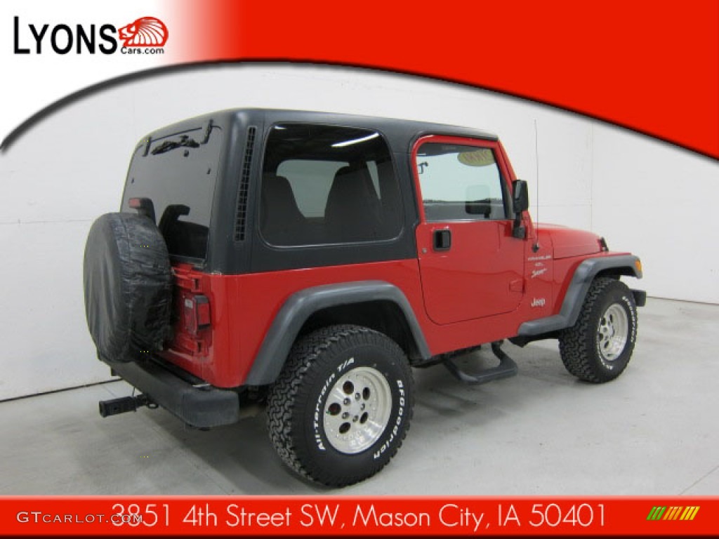 2000 Wrangler Sport 4x4 - Flame Red / Agate photo #17
