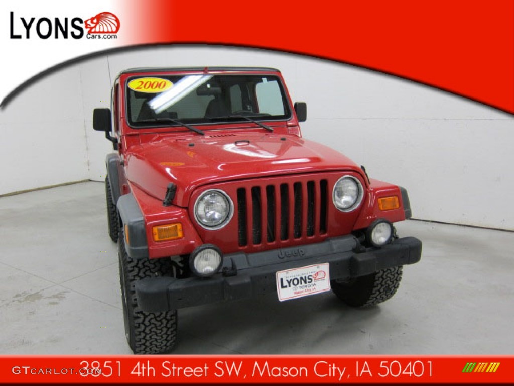 2000 Wrangler Sport 4x4 - Flame Red / Agate photo #18