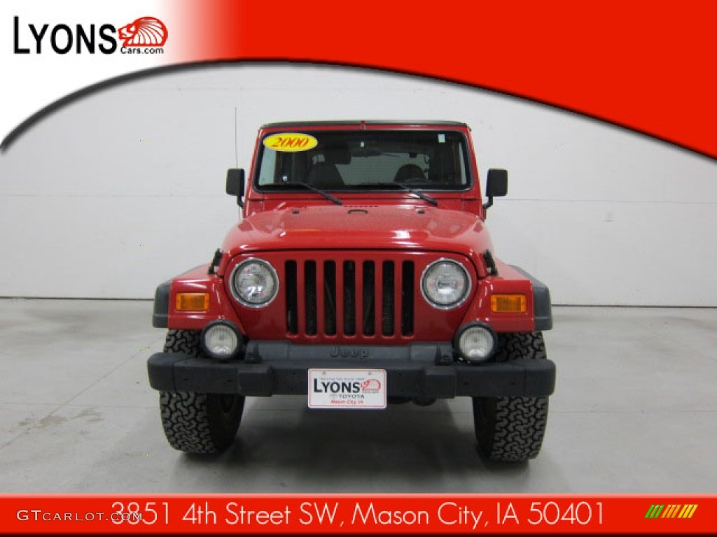 2000 Wrangler Sport 4x4 - Flame Red / Agate photo #22