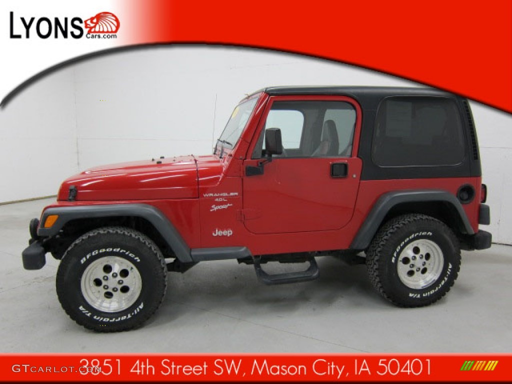 2000 Wrangler Sport 4x4 - Flame Red / Agate photo #25
