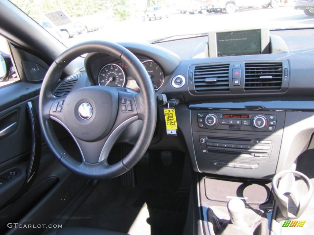 2008 BMW 1 Series 128i Convertible Black Dashboard Photo #55581763