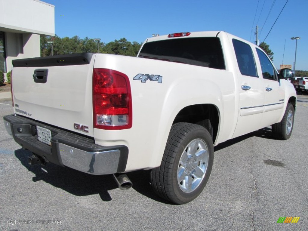 2012 Sierra 1500 SLT Crew Cab 4x4 - White Diamond Tricoat / Very Dark Cashmere/Light Cashmere photo #6