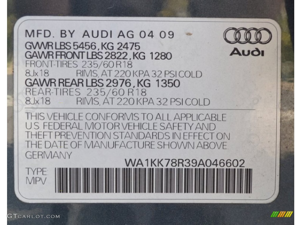 2009 Q5 3.2 Premium quattro - Meteor Gray Pearl Effect / Light Gray photo #16