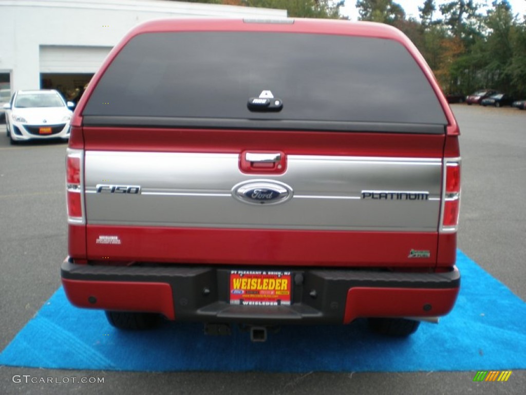 2010 F150 Platinum SuperCrew 4x4 - Red Candy Metallic / Medium Stone Leather/Sienna Brown photo #7