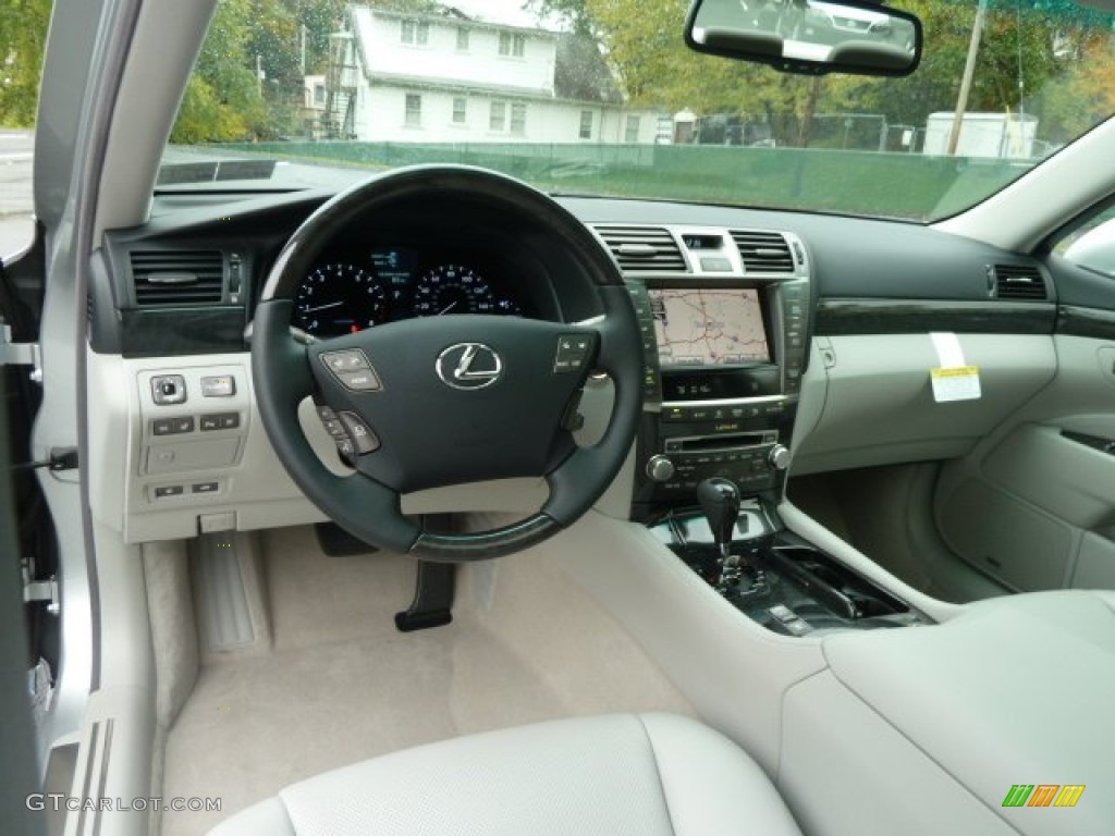 2012 Lexus LS 460 AWD Light Gray/Dark Gray Birds-Eye Maple Dashboard Photo #55585324