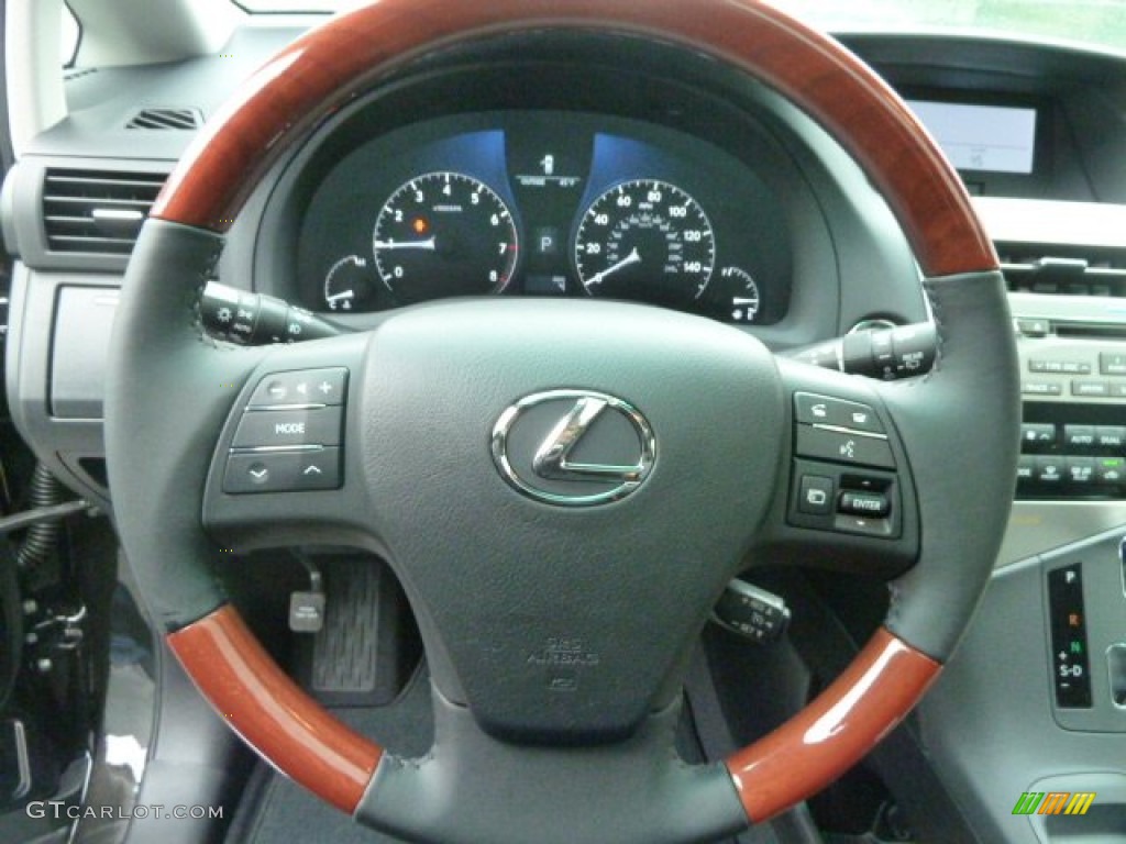 2012 Lexus RX 350 AWD Black Steering Wheel Photo #55585957