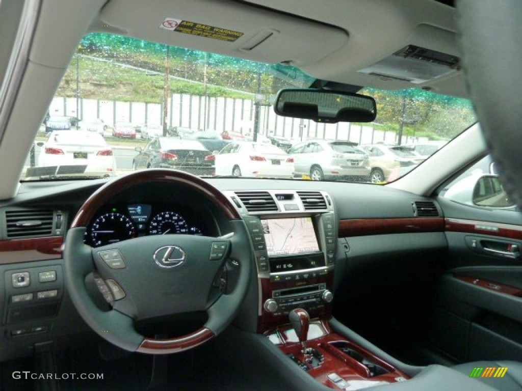 2012 Lexus LS 460 AWD Black/Medium Brown Walnut Dashboard Photo #55586041