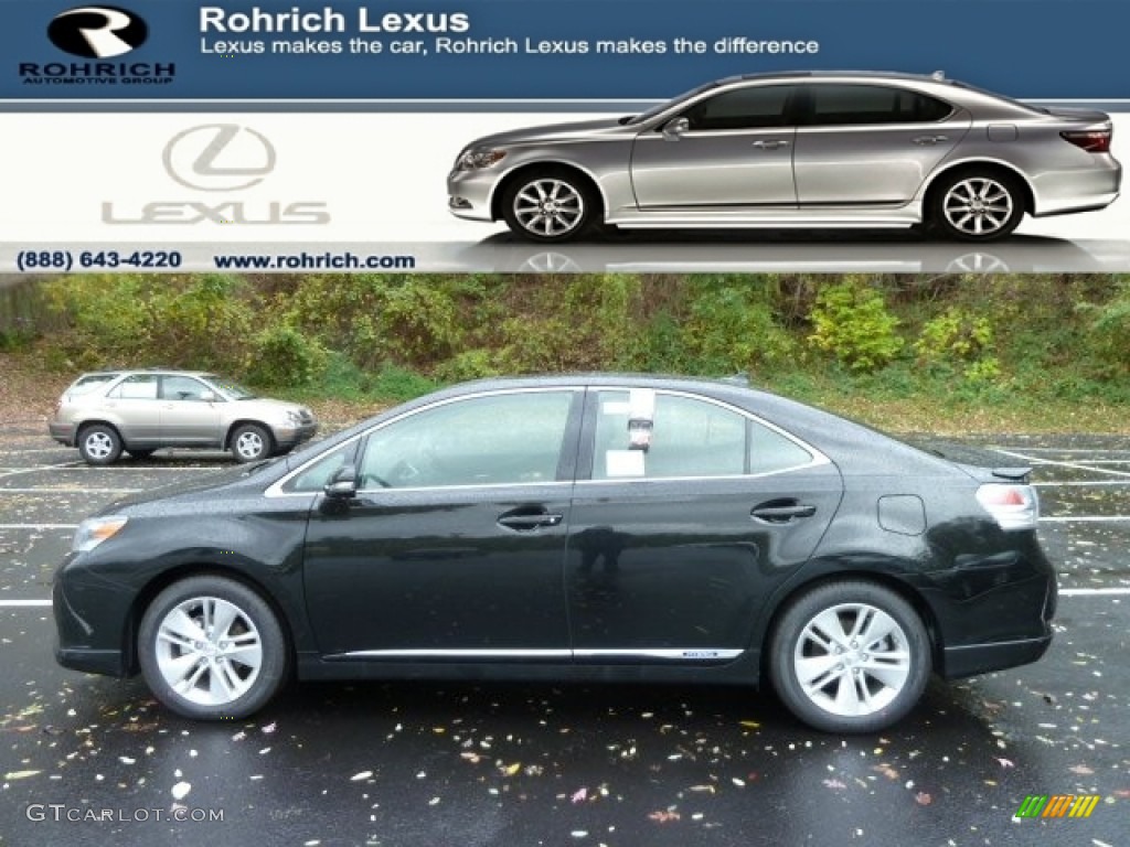 2011 HS 250h Hybrid Premium - Obsidian Black / Black/Brown Walnut photo #1