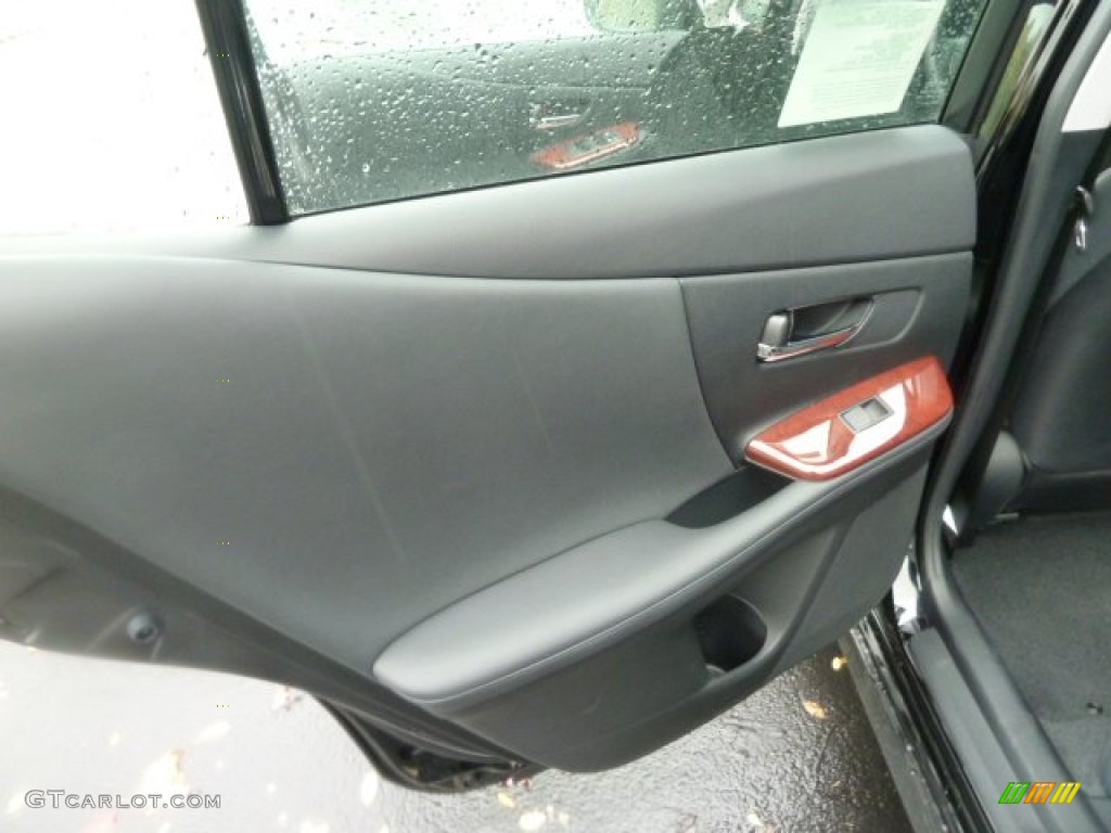 2011 Lexus HS 250h Hybrid Premium Black/Brown Walnut Door Panel Photo #55586276