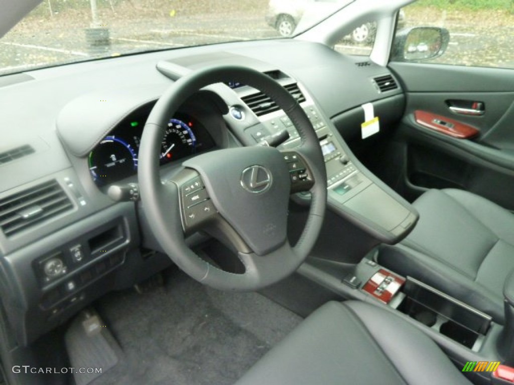 Black/Brown Walnut Interior 2011 Lexus HS 250h Hybrid Premium Photo #55586287