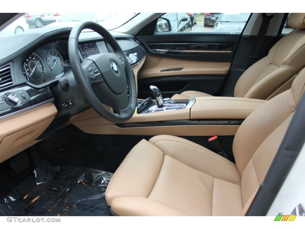 Saddle/Black Nappa Leather Interior 2011 BMW 7 Series 740Li Sedan Photo #55587664