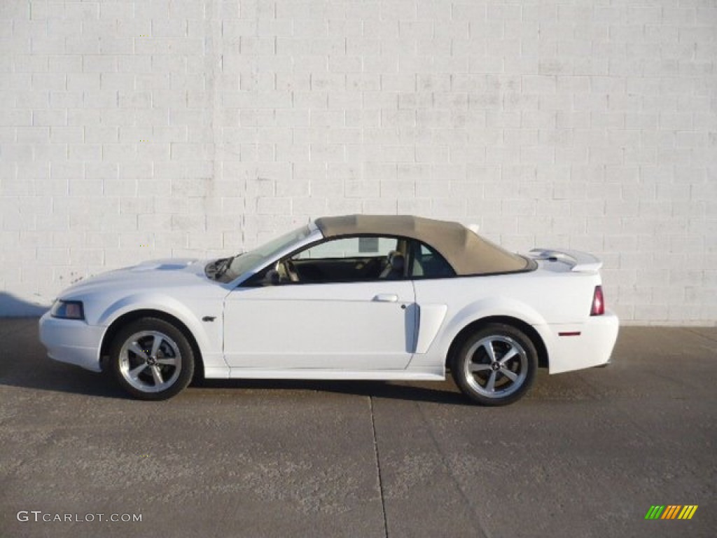 2001 Mustang GT Convertible - Oxford White / Medium Parchment photo #2