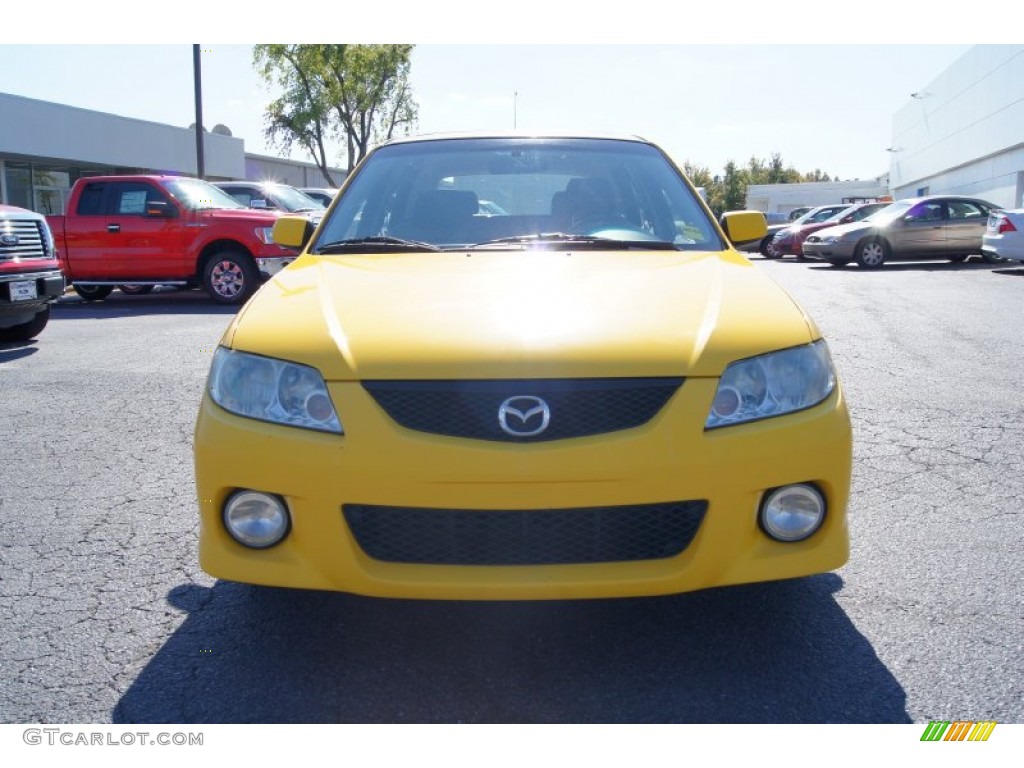 2003 Protege 5 Wagon - Vivid Yellow / Off Black photo #7