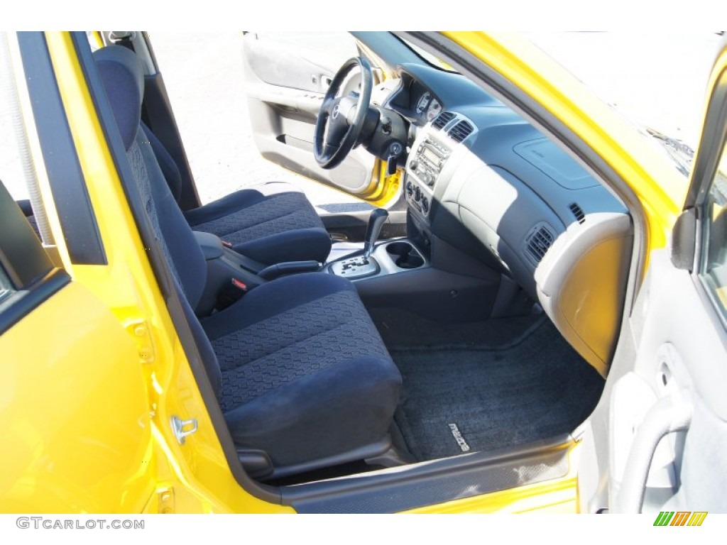 2003 Protege 5 Wagon - Vivid Yellow / Off Black photo #12
