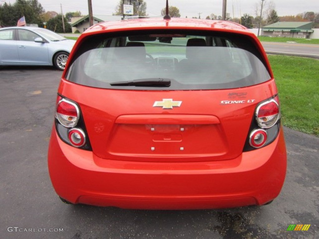 Inferno Orange Metallic 2012 Chevrolet Sonic LT Hatch Exterior Photo #55593655