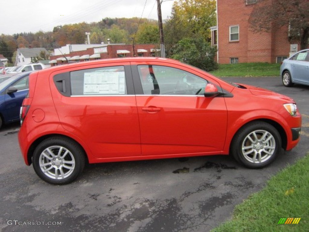 Inferno Orange Metallic 2012 Chevrolet Sonic LT Hatch Exterior Photo #55593673