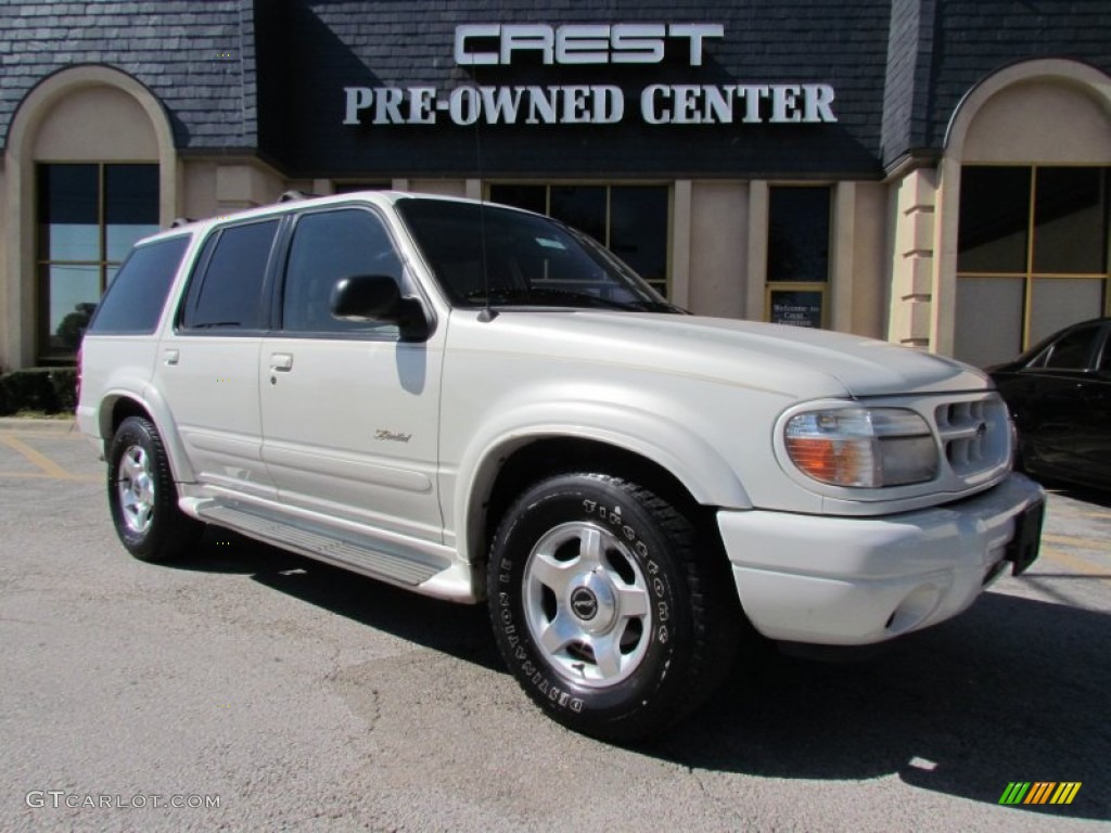 2001 Explorer Limited - White Pearl Tri-Coat / Medium Prairie Tan photo #5