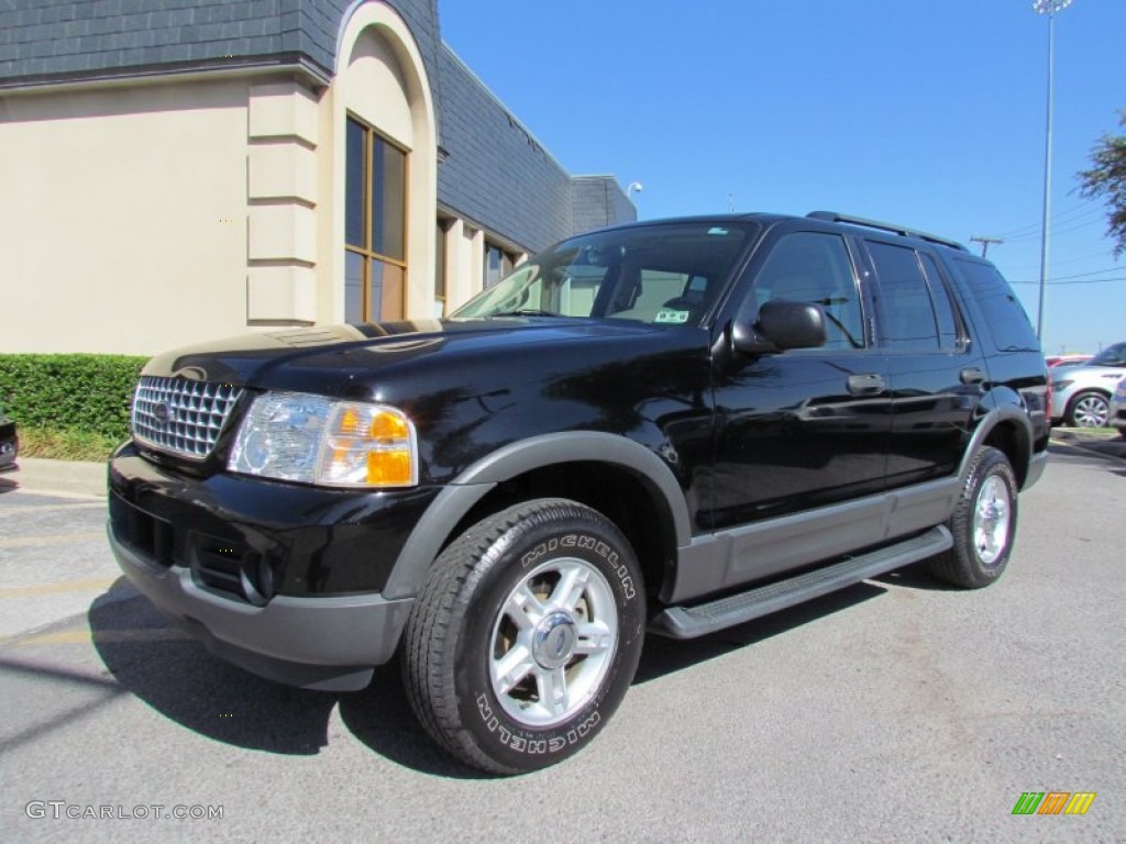 2003 Explorer XLT - Black / Medium Parchment Beige photo #7