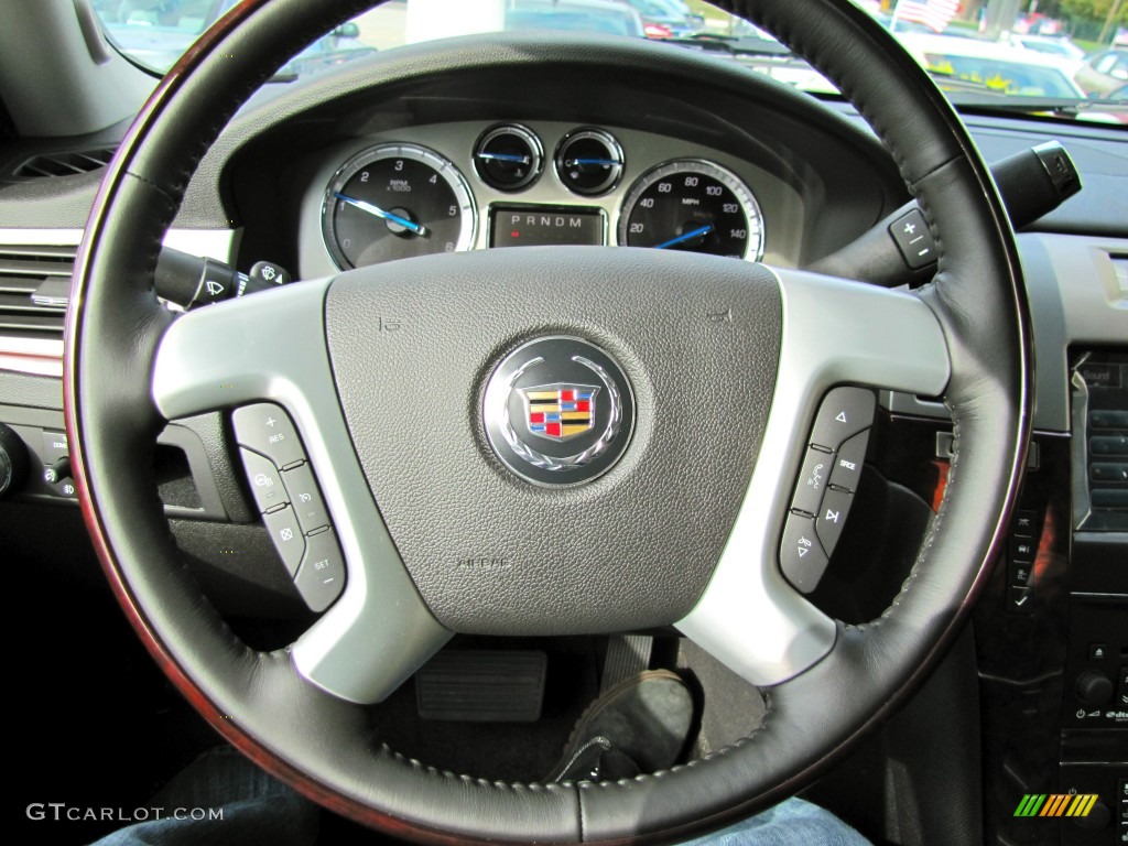 2012 Cadillac Escalade EXT Luxury AWD Ebony/Ebony Steering Wheel Photo #55596511