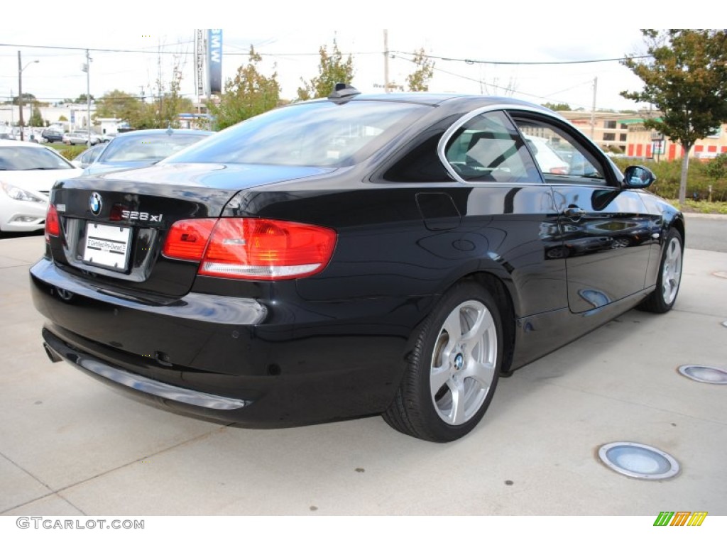 2008 3 Series 328xi Coupe - Black Sapphire Metallic / Black photo #6
