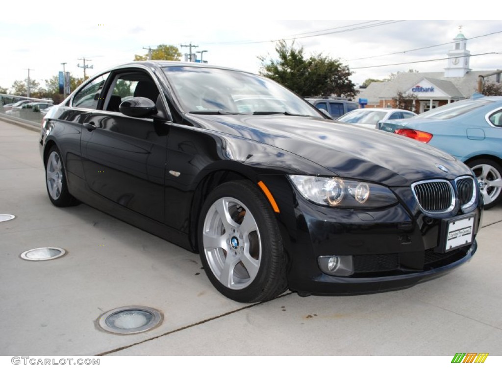 2008 3 Series 328xi Coupe - Black Sapphire Metallic / Black photo #7