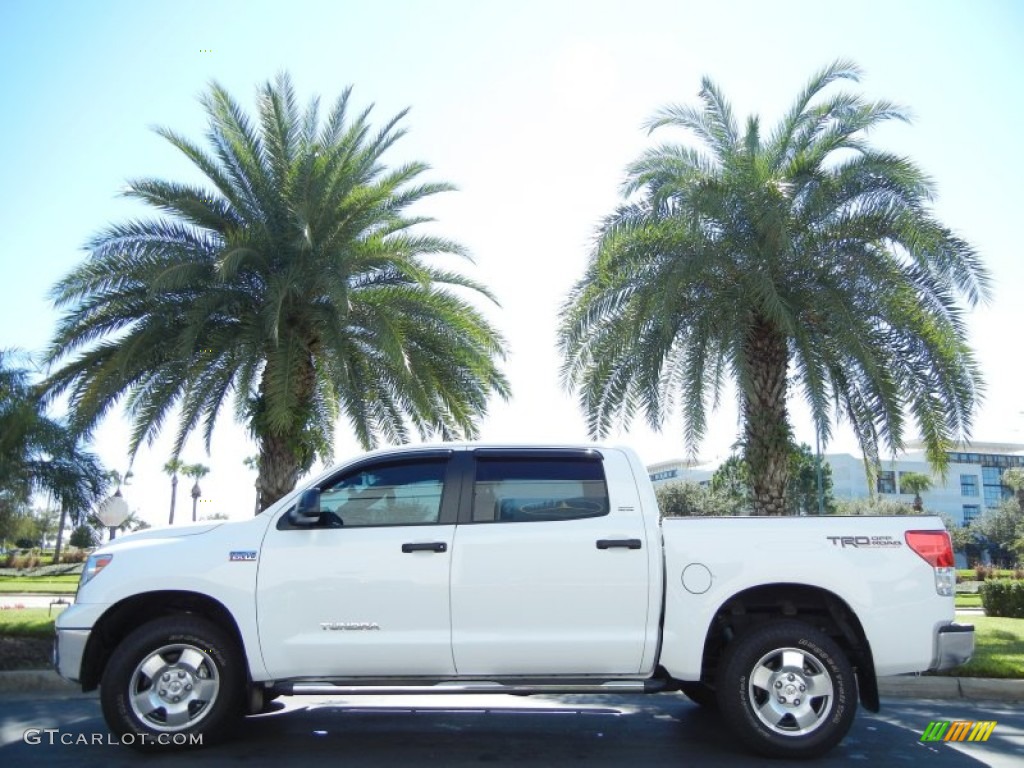 2010 Tundra TRD CrewMax 4x4 - Super White / Graphite Gray photo #1