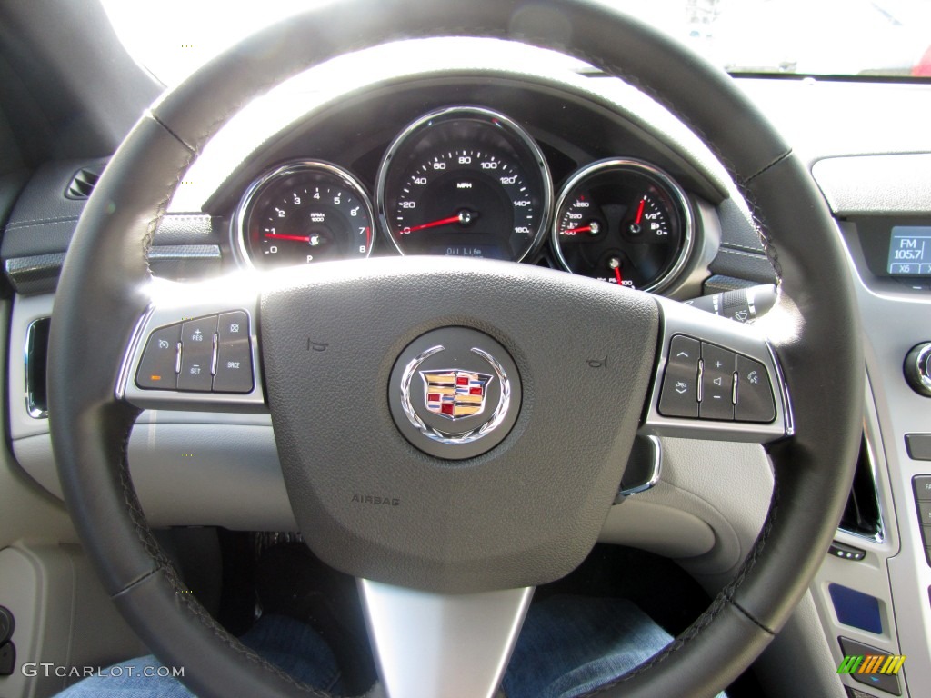 2012 Cadillac CTS Coupe Light Titanium/Ebony Steering Wheel Photo #55596841