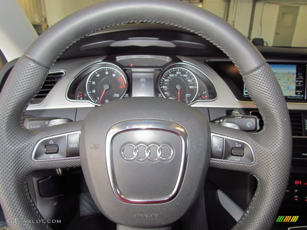 2010 Audi A5 3.2 quattro Coupe Black Steering Wheel Photo #55597087