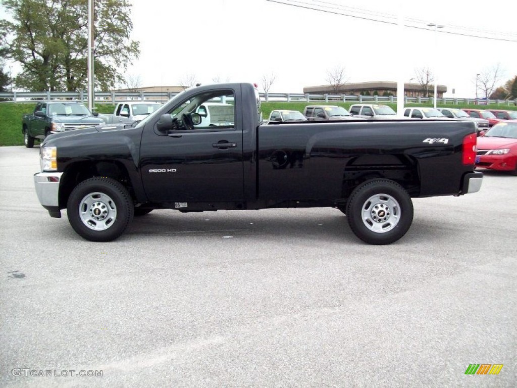 Black 2012 Chevrolet Silverado 2500HD Work Truck Regular Cab 4x4 Exterior Photo #55598527