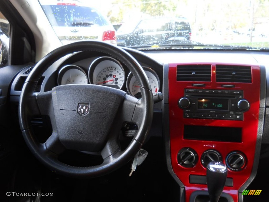 2008 Dodge Caliber SXT Dark Slate Gray/Red Dashboard Photo #55599475