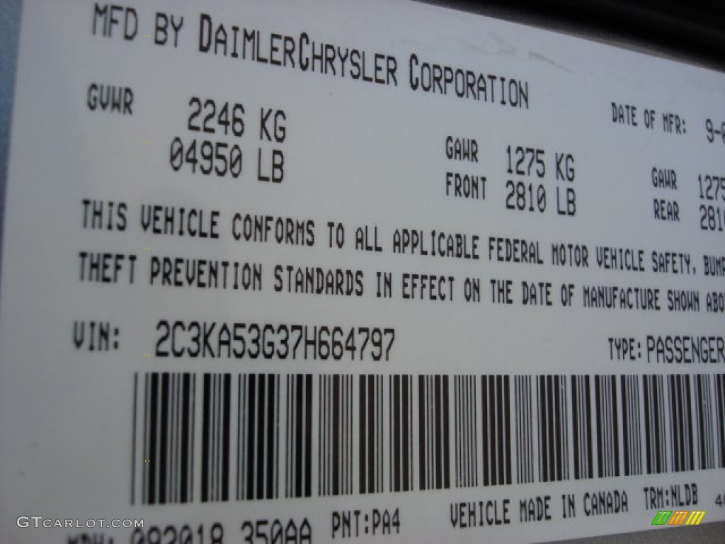 2007 300 Touring - Silver Steel Metallic / Dark Slate Gray/Light Graystone photo #18