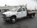 2008 Bright White Dodge Ram 3500 SLT Quad Cab 4x4 Chassis  photo #1