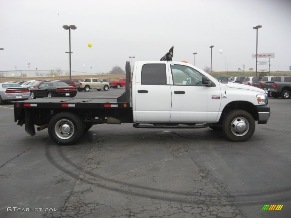 2008 Ram 3500 SLT Quad Cab 4x4 Chassis - Bright White / Khaki photo #4