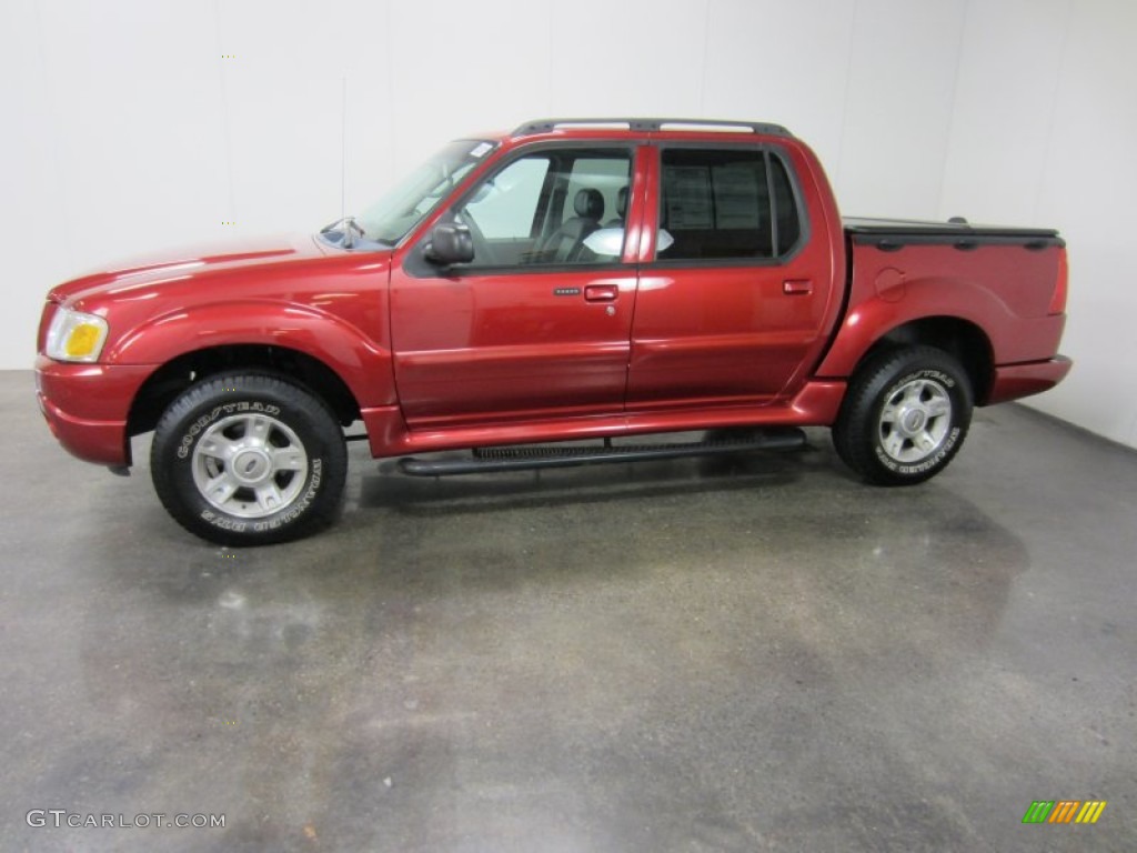 2004 Explorer Sport Trac XLT 4x4 - Red Fire Metallic / Medium Dark Flint/Dark Flint photo #3
