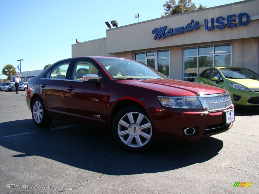 2007 MKZ AWD Sedan - Vivid Red Metallic / Sand photo #31