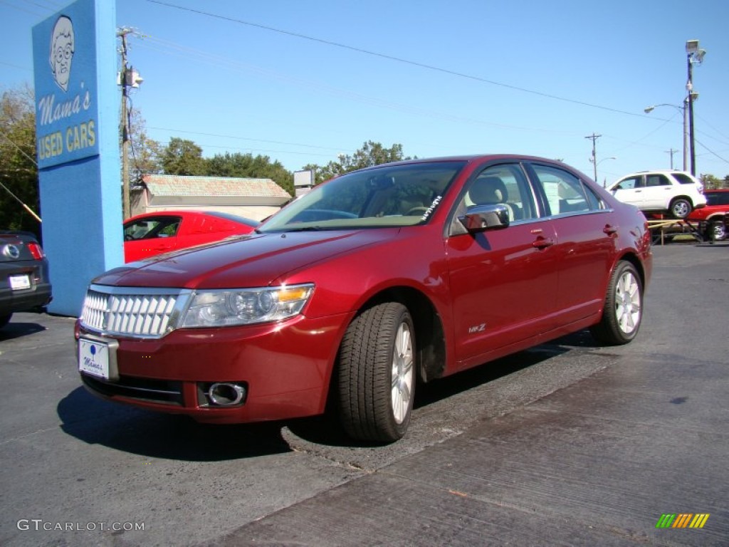 2007 MKZ AWD Sedan - Vivid Red Metallic / Sand photo #32