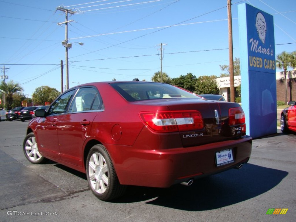 2007 MKZ AWD Sedan - Vivid Red Metallic / Sand photo #33