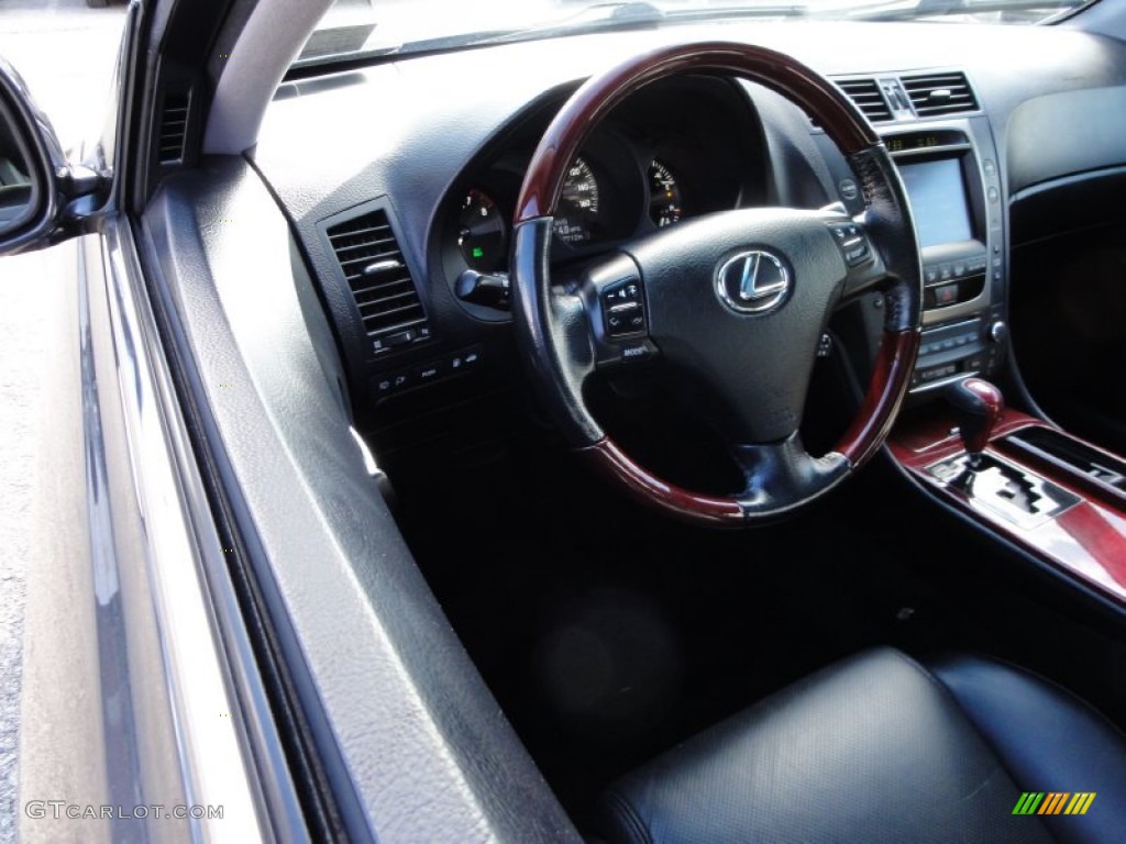 2006 Lexus GS 300 AWD Black Steering Wheel Photo #55607437