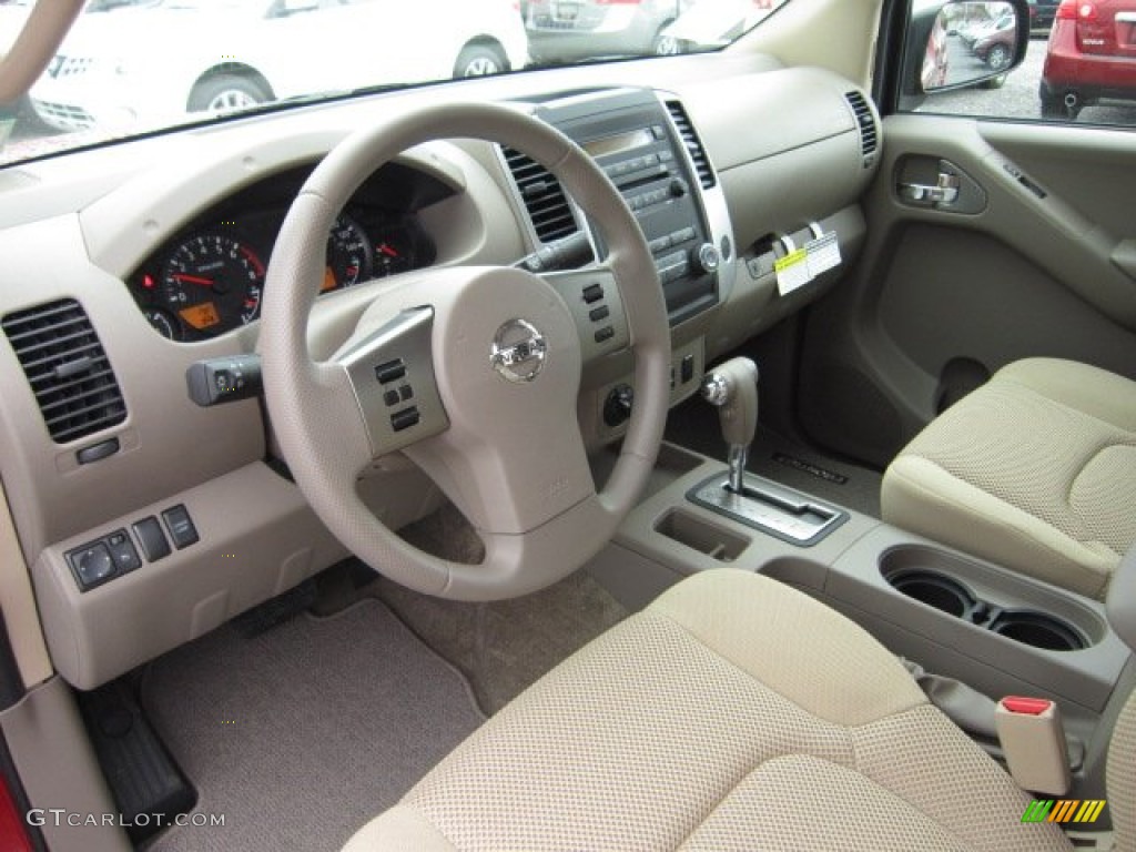 Beige Interior 2012 Nissan Frontier SV Crew Cab 4x4 Photo #55608763