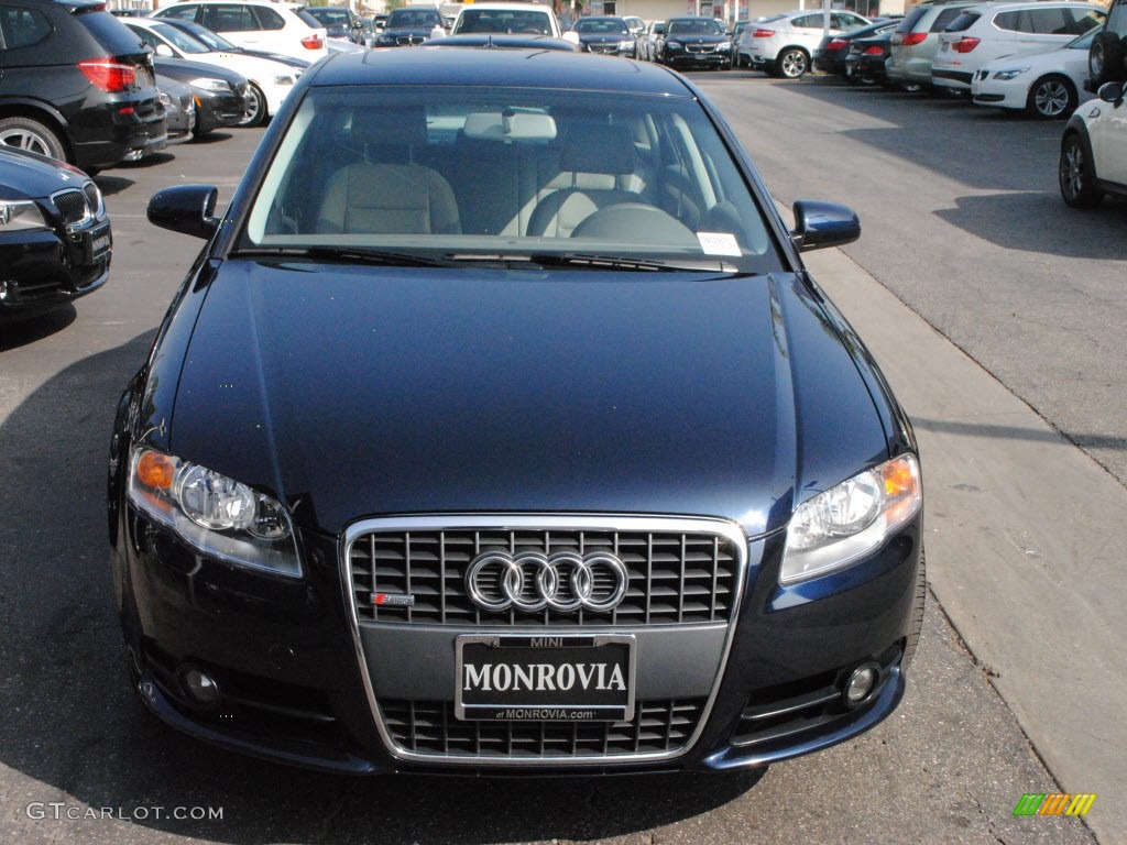 2008 A4 2.0T S-Line Sedan - Ocean Blue Pearl Effect / Light Gray photo #2