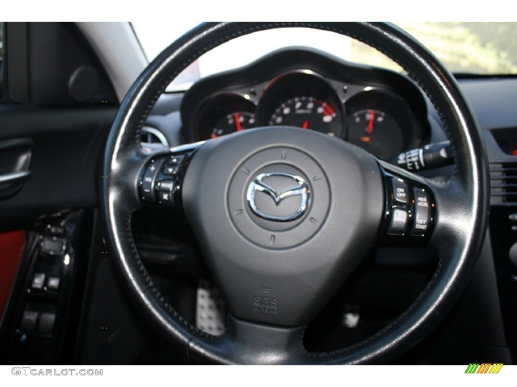 2008 Mazda RX-8 40th Anniversary Edition Cosmo Red Steering Wheel Photo #55610722