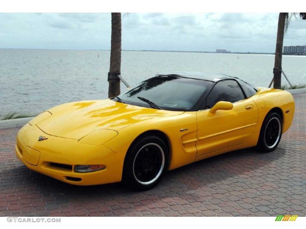 2002 Corvette Coupe - Millenium Yellow / Black photo #1