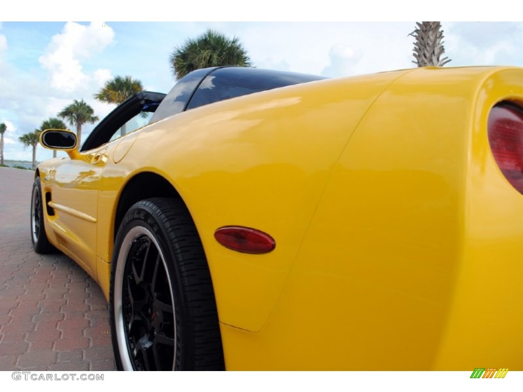 2002 Corvette Coupe - Millenium Yellow / Black photo #18