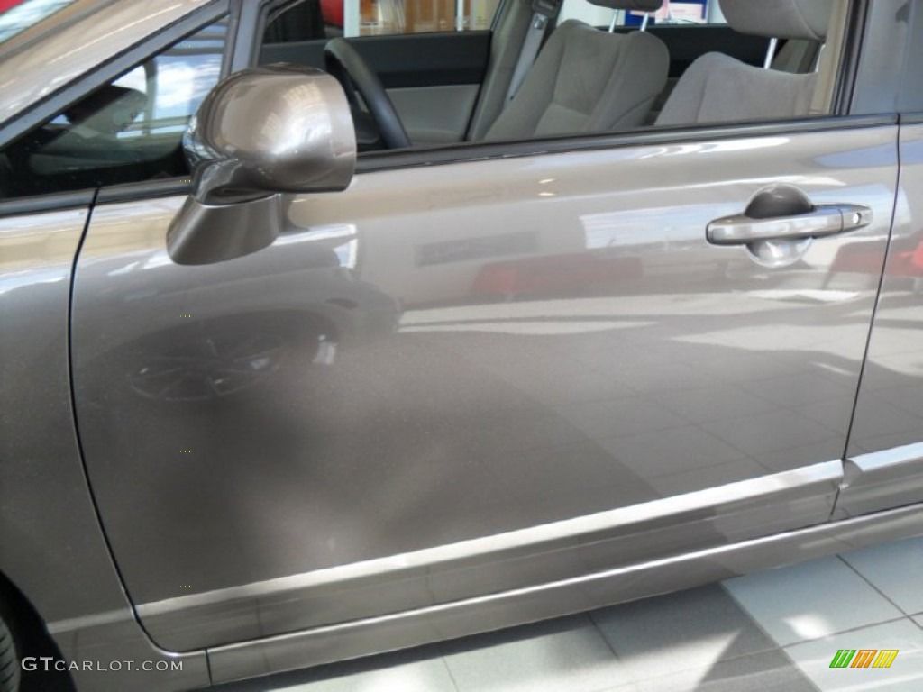 2010 Civic LX Sedan - Urban Titanium Metallic / Beige photo #3