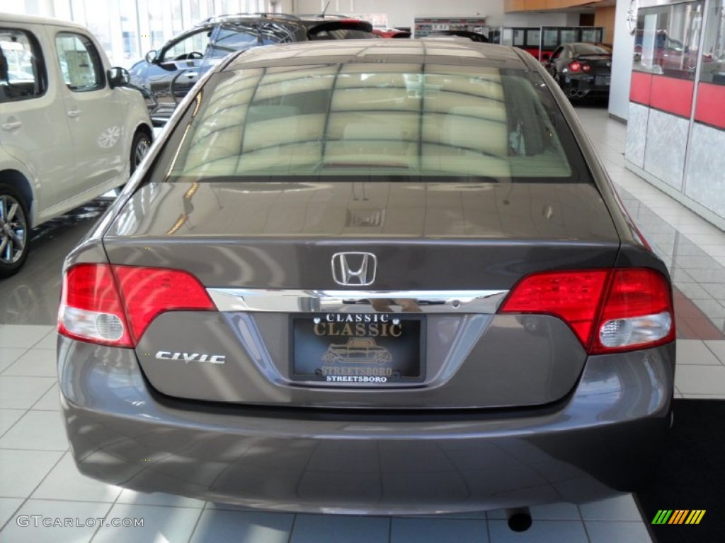 2010 Civic LX Sedan - Urban Titanium Metallic / Beige photo #6