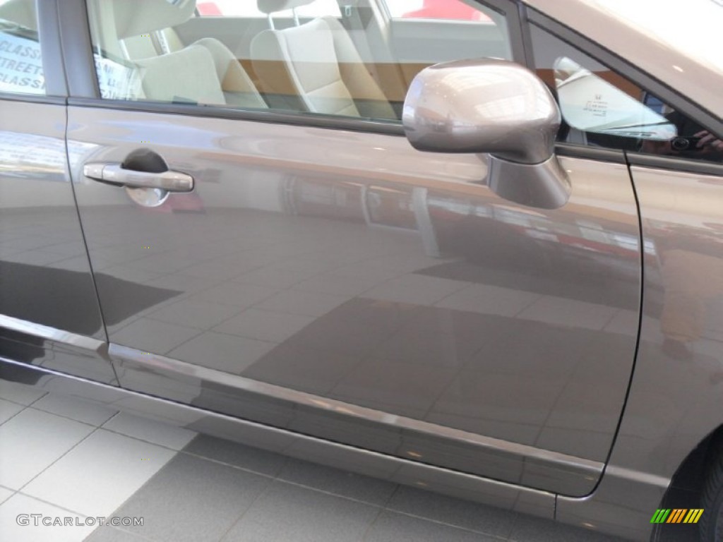 2010 Civic LX Sedan - Urban Titanium Metallic / Beige photo #9